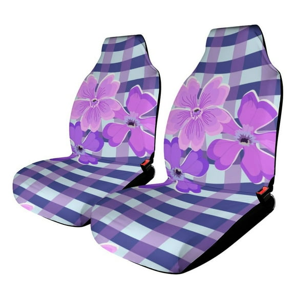 Purple Lavender Print Car Seat Covers,Universal Auto Front Seats Protector Fits for Car,SUV Sedan,Truck