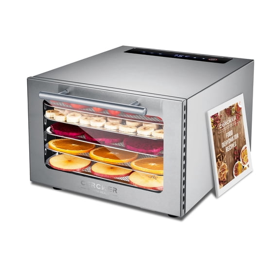 Cercker Food-Dehydrator for Food and Jerky,400W Food Dehydrator Machine 5-Trays,24H Timer Dehydrator for Herbs, Meat, Fruit,Yogurt