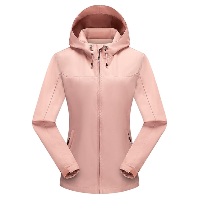 Chaqueta bomber Chaquetas transpirables Abrigo táctico con capucha unisex (L mujer) Rosa Chaqueta de bombardero