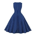 thumbnail image 4 of TSADFHJI Jupes Plissées pour Femmes Robes Vintage 2023 Robe de Fête de Thé Robe d'Invitée de Mariage m Bleu Foncé, 4 of 9
