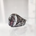 thumbnail image 3 of Black Rutile Mans Ring, Natural Black Rutilated Quartz, Eagle, Silver Jewelry, 925 Silver Ring, Gift, Heavy Mens Ring, Arabic Design, Ottoman Style Ring, Christmas, Turkey Mens Signet Ring, 3 of 8