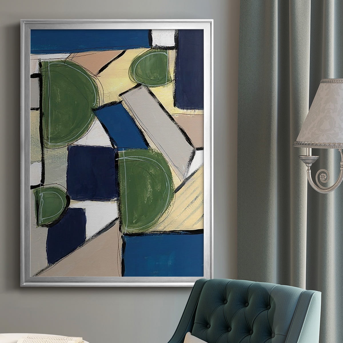 Spatial Mix I Premium Framed Print, in Gold, Black, or Silver - Ready to Hang