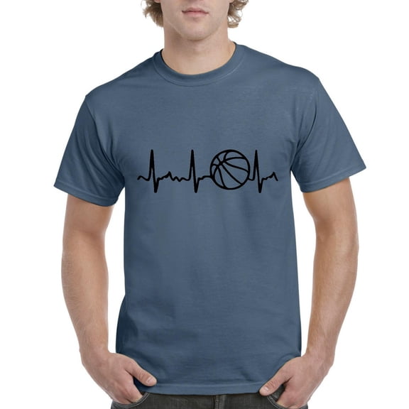 Men's T-Shirt Short Sleeve - Basketball Heartbeat