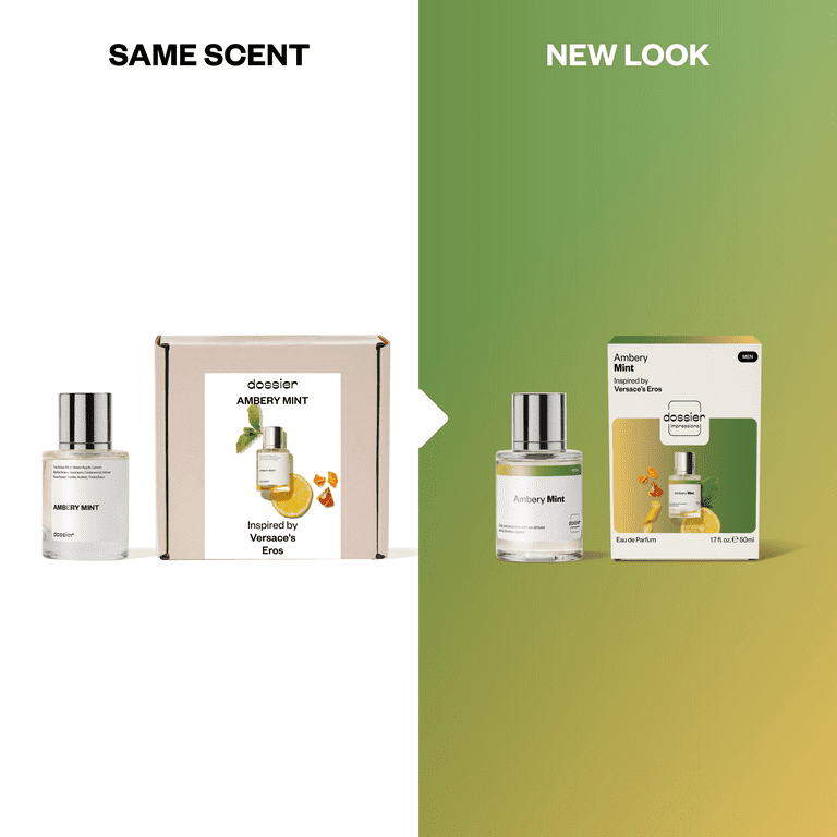 Dossier Ambery Mint Perfume, Versace Eros Inspired, Men's Cologne