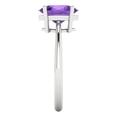 thumbnail image 3 of 2 ctw Solitaire Anniversary Ring for Women | Oval Cut Natural Amethyst | Hyperallergenic Solid 18K White Gold, 3 of 5