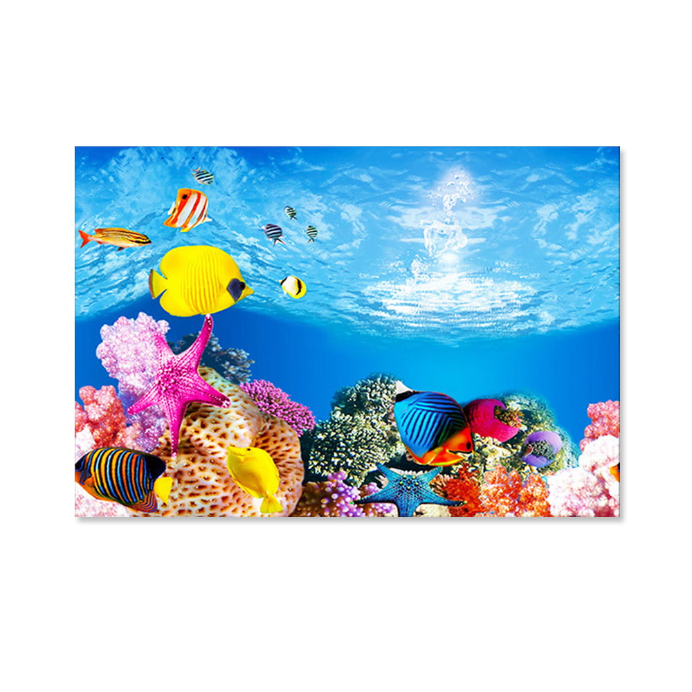Aquarium Background Poster Decoration Aquarium Landscape Sticker Poster Fish  Tank 3D Background Painting Sticker 40*62cm | Walmart Canada
