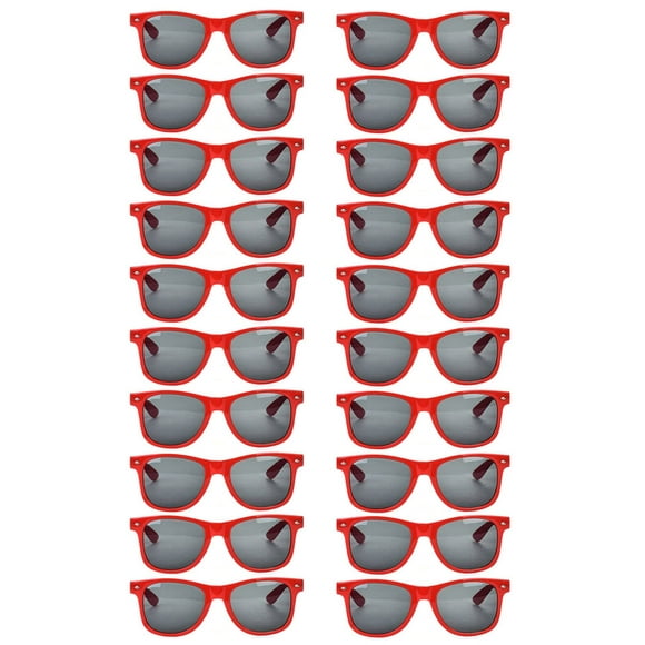 Gafas de sol QYVEWY Retro años 70 y 90 para adultos (20 pares) rojas