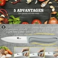 thumbnail image 3 of Myvit Ceramic Knives Set for Kitchen,11-Piece Chef Vegetable Fruit Paring Knifes with Cover, 6" Serrated Fruit Peeler,6",5",4",3" in Gray, 3 of 9