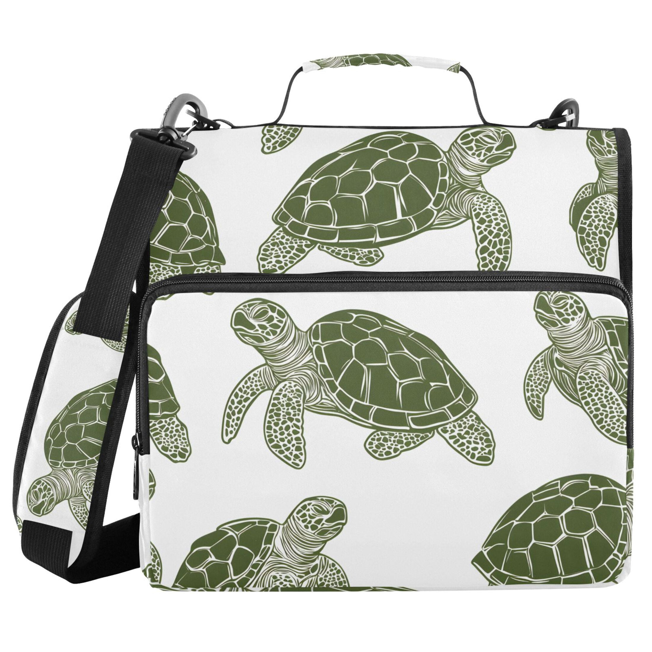 ALAZA Zipper Binder Turtle Retro 3 Ring Trapper Keeper File Folder Organizer Bag