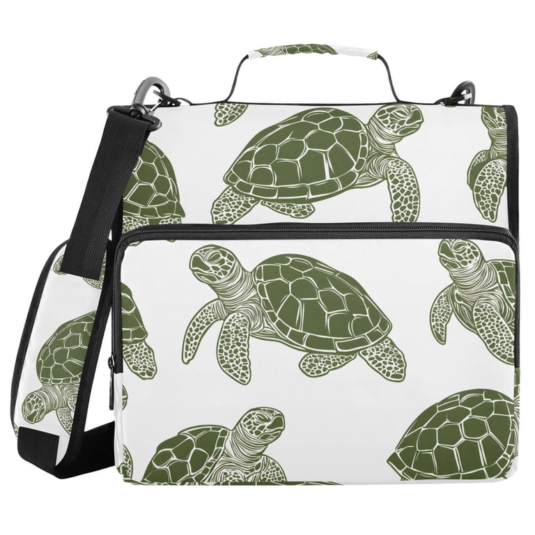 ALAZA Zipper Binder Turtle Retro 3 Ring Trapper Keeper File Folder