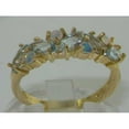 thumbnail image 4 of LBG British Made 9k Yellow Gold Natural Aquamarine & Opal Womens Eternity Ring - 33 size options, 4 of 7