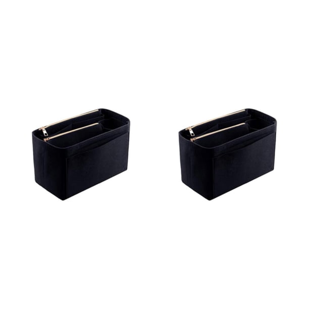 Qarigey Almacenamiento limpio y ordenado con organizador de maquillaje multifuncional para mujeres El fieltro es resistente y duradero negro XL negro XL34*17*18cm 2Conjunto