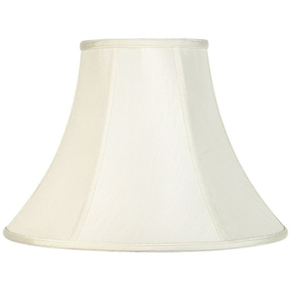 Imperial Shade Creme Medium Bell Lamp Shade 7" Top x 16" Bottom x 12" Slant x 11.5" High (Spider) Replacement with Harp and Finial