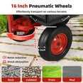 thumbnail image 3 of Heavy-Duty Wagon Dump, 1440lbs Steel Garden Dump Cart with Removable Mesh Sides, 2 in 1 Push and Pull 180° Rotating Handle & 16in All Terrain Wheel for Garden, Yard, 3 of 7