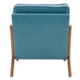 thumbnail image 4 of Resenkos Solid Wood Armrest Accent Chair, Upholstered Single Sofa Lounge Chair for Living Room, Bedroom, Reading Room, Teal, 4 of 9