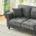 thumbnail image 6 of Chesterfield Chenille Loveseat, 63" Upholstered Cloud Couch with Rolled Arms and Nailhead Trim, 2 Seater Deep Seat Sofa for Living Room, Gray, 6 of 8