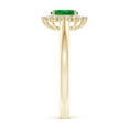 thumbnail image 3 of ANGARA Natural Princess Diana Inspired Emerald Ring with Diamond Halo in 14K Yellow Gold for Women (Size-5x3mm) | May Birthstone, Birthday, Anniversary, Jewelry Gift for Women | Natural Emerald Ring, 3 of 10
