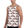 thumbnail image 2 of Fotbe Dachshund And Hearts Pattern Men's Quick Dry Workout Tank Top Gym Muscle Tee Fitness Bodybuilding Sleeveless T Shirt Breathable Workout Shirt-Large, 2 of 9