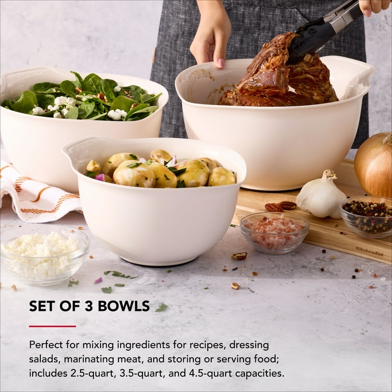 KitchenAid 7-Piece Plastic Nesting Mixing Bowl Set and Prep Bowls