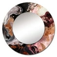 thumbnail image 2 of Designart "Chromatic Agate in Pink and Black I" Abstract Pink Large Round Mirror - Round Mirror Wall Décor - Modern Round Printed Mirror 29" x 29" Inch, 2 of 5