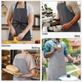thumbnail image 5 of 2 Pieces Kitchen Cooking Aprons, Cotton Polyester Blend Adjustable Bib Aprons with 2 Pockets for Women Men Chef Chef - Style:Style 1;, 5 of 7