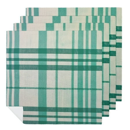 

FACANNAP French Stripe Tabletop Collection Farmhouse Style Dining Table Linen Napkin Set Taupe/Teal 6 PCS
