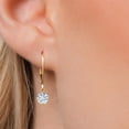 thumbnail image 3 of Gem Stone King 14K Yellow Gold Forever One DEF Moissanite From Charles & Colvard Earrings for Women | 1.00 Cttw | Gemstone Birthstone | Round 5MM, 3 of 7