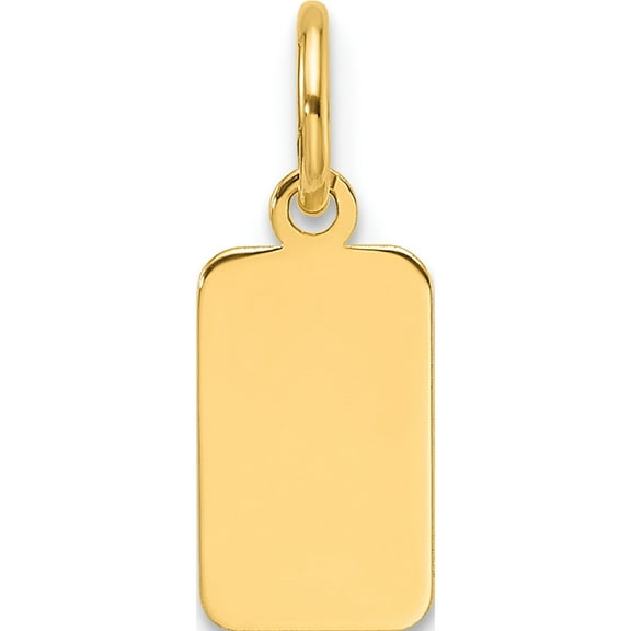 14K Yellow Gold Plain .011 Gauge Engravable Rectangular Disc Charm (Width 6.3) (Length 17.5) - Jbsp