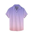 thumbnail image 2 of S-5X Plus Size Shirts for Men Big & Tall Short Sleeve Button-Down Tshirts Shirt Mens Gradient Printed Collar Summer Hawaiian Beach Tees Tops, 2 of 5