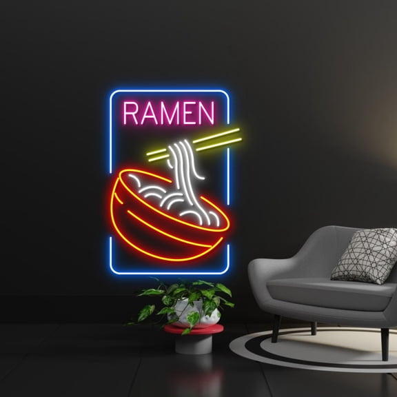 Handmadetneonsign Ramen Led Sign, Noodles Neon Sign, Wall Decor, Japanese Noodles Led Light, Custom