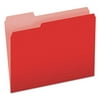 Pendaflex Two-Tone File Folder, Letter Size, 1/3 Cut Tabs, Red, Pack of 100