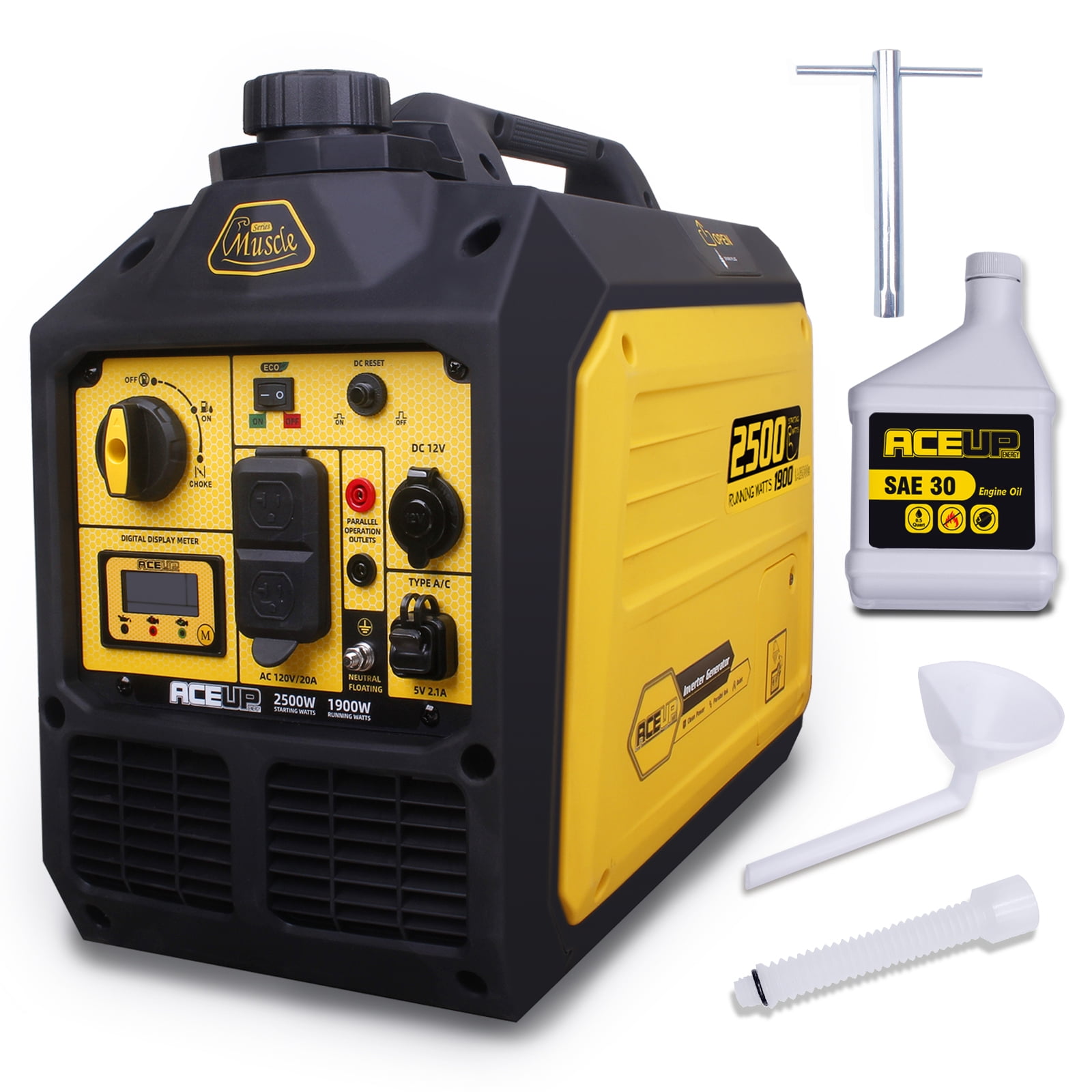 Aceup Energy 2500 Watt Gasoline Inverter Generator Quiet for Home,2000W RV-Ready, EPA Compliant