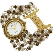 Geneva Women's Platinum Faux Pearl Watch
