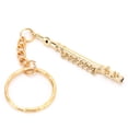 thumbnail image 3 of Llavero de flauta de latón, regalo decorativo, instrumento musical, adorno dorado., 3 of 14