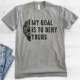 thumbnail image 2 of My Goal Is To Deny Yours Hockey T-shirt, Unisex Men's Shirt, Ice Hockey Goalie Canadian Winter Sports, Dark Heather Gray, X-Small, 2 of 6