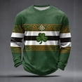 thumbnail image 1 of Ceisia Men's St. Patrick's Day Vintage Four-Leaf Clover Crewneck | Waffle Knit Relaxed Long-Sleeve Casual Top Gift, 1 of 3