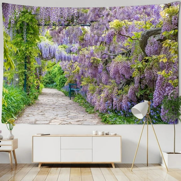 Beautiful Wisteria Flower Scery Print Large Wall Tapestry Hippie Wall Hanging Bohemian Wal