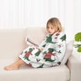 thumbnail image 4 of White Cartoon Christmas Dinosaurs Sweaters Pattern Blanket Hoodies for Kids 6-13YR Oversize Wearable Blanket Hoodies for Boys Girls Teens, 4 of 7