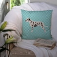 thumbnail image 3 of Carolines Treasures BB3683PW1414 Dalmatian Checkerboard Blue Fabric Decorative Pillow, 3 of 4