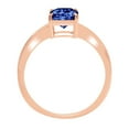 thumbnail image 2 of 1 ct Radiant Cut Simulated Tanzanite Solitaire 14K Rose Gold Womens Engagement Ring, 2 of 3