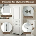 thumbnail image 2 of Noble House 71" Freestanding Bathroom Cabinet with Soft-Close Doors, 2 Drawers, Adjustable Shelves, White, 2 of 11