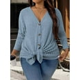 thumbnail image 4 of NISVIYA Plus Size Sweaters for Women Trendy Long Sleeve Cardigan Tops Button Down Coats Oversized Open Front Tunics, 4 of 6