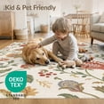 thumbnail image 4 of ODIKA 6'x9' Warm Floral Vintage Charm Design Washable Area Rug Elegant Botanical with Classic for Dining Room, Under Table, Office Décor, Non-Slip Chair-Friendly, 4 of 7