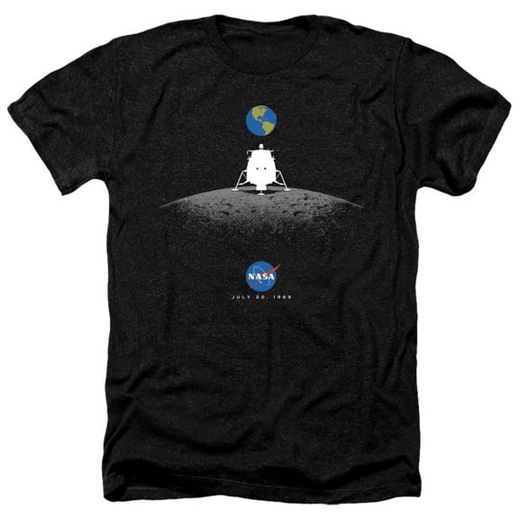Nasa - Moon Landing Simple - Heather Short Sleeve Shirt - Large