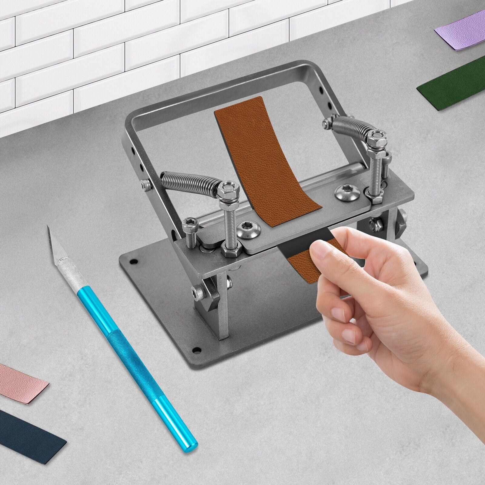 Manual Leather Splitter Set Manual Leather Peeling Tool Edge Skiving Machine