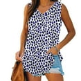 thumbnail image 2 of ZQUUVOU Tank Top For Women Printed Leopard V-Neck Casual Loose Top (Purple,M), 2 of 6