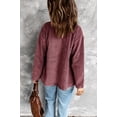 thumbnail image 3 of Women's Brown Pocketed Button Ribbed Textured Shacket, 3 of 29