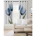 thumbnail image 2 of Blue Tulip Blackout Curtains 45 Inches Long for Bedroom, Abstract Flower Country Farm Floral White Thermal Insulated Room Darkening Black Out Window Curtain Panels Grommet Drapes for Living Room, 2 of 8