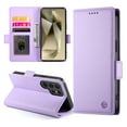 thumbnail image 2 of PU Leather Case Compatible with Samsung Galaxy S24 Ultra, Classic Kickstand/Cover/Wallet/Flip Magnetic Protective Case with Card Slots & Horizontal Stand Phone Case for Galaxy S24 Ultra, Purple, 2 of 7