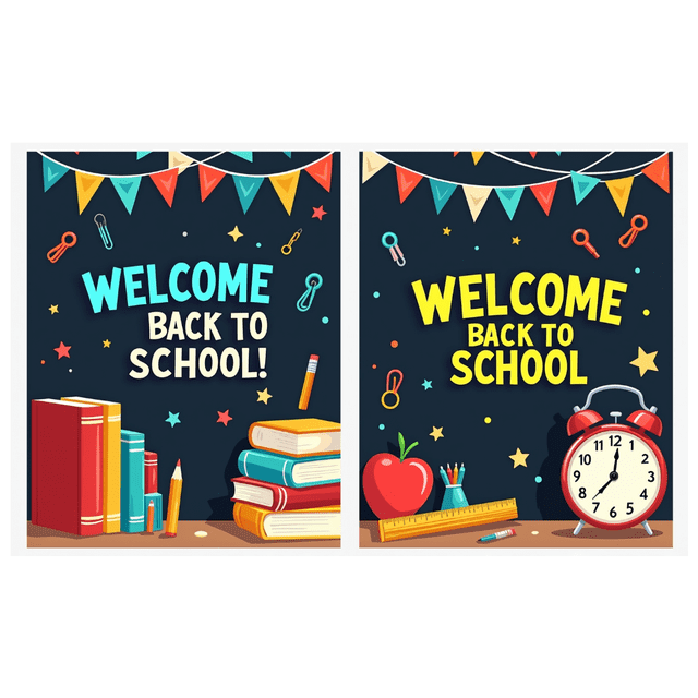 Welcome Back to School Banner Colorful Bus Crayons Globe Background Backdrop Classroom Supplies Decorations Party School Event Classroom Decor